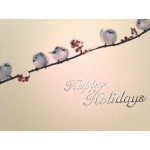 Snow Bird with Hand Embossed "Happy Holidays"